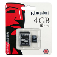 Отдается в дар Карта памяти Kingston MicroSDHC 4GB + адаптер