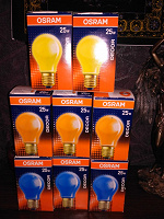 Отдается в дар Декоративные цветные лампы по 25w OSRAM DECOR