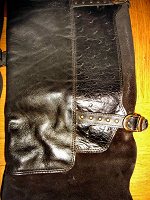 Отдается в дар черные кожаные сапоги — ботфорты в хорошем состоянии