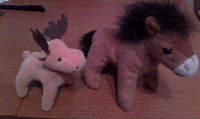 Отдается в дар Лошадка — пони + Лосенок__мягкие игрушки — мелкие.