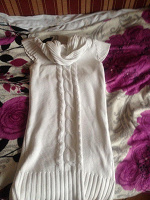 Отдается в дар Белое вязанное платье 44 размер