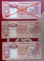 Отдается в дар Банкноты Ангола 10kz х3