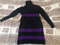 Отдается в дар Платье-туника, чёрно-сиреневый цвет, размер 46-48, отличное состояние.
