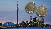 Отдается в дар монета Канады, 25 центов 1973