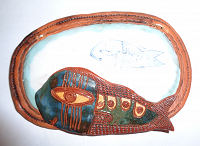Отдается в дар Авторское керамическое панно «Рыбки»