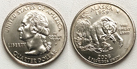 Отдается в дар Американская монета 1/4 доллара