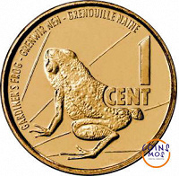 Отдается в дар 1 цент Сейшельские острова 2016 г. Лягушка