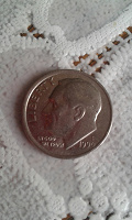 Отдается в дар Монета Liberty One Dime 1990