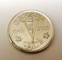 Отдается в дар Канада 5 центов 2005