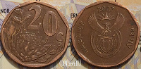 Отдается в дар Монета ЮАР-20 центов