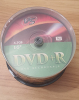 Отдается в дар Упаковка дисков DVD+R, не вскрытая, 50 шт