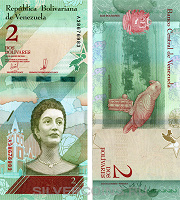 Отдается в дар 2 боливара Венесуэла 2018 год UNC…