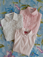 Отдается в дар Школьные блузки для девочки 134-140