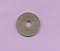 Отдается в дар Монета Тунис 1918 10 сантимов