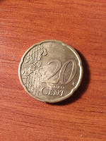 Отдается в дар Монетка 20 евроцентов, 1999 год