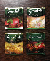 Отдается в дар Чай Greenfield 4 разных сортов, в пакетиках