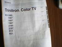 Отдается в дар Инструкция для телевизора Sony Trinitron