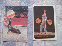 Отдается в дар 2 карманных календарика СССР, серия «цирк»