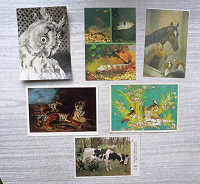 Отдается в дар Разные животные на открытках.