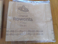 Отдается в дар Мешки для пылесоса Rowenta ZR-81