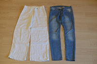 Отдается в дар Белые льняные брюки и джинсы 44 р-р