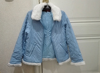Отдается в дар Куртка Снегурочки (голубая с белой опушкой) Легкая.