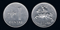 Отдается в дар Монета Литвы