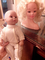 Отдается в дар Кукла-малыш и странная голова :)
