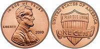 Отдается в дар Монета 1 цент — Щит Союза