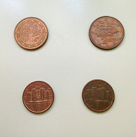 Отдается в дар Монеты 1 и 2 евроцента