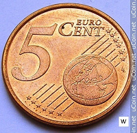 Отдается в дар 5 евро центов 2002г
