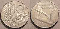 Отдается в дар Монета 10 лир 1967г. Италия.