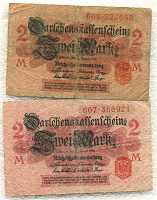 Отдается в дар 2 марки Германии 1914 года