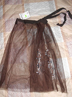 Отдается в дар Шоколадная прозрачная юбка-сетка S