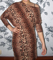 Отдается в дар Стрейчевое платье с леопардовым принтом M-L