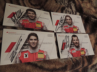 Отдается в дар 4 открытки разные с автографами гонщиков AUDI