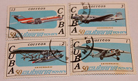 Отдается в дар Неполная кубинская серия марок «Самолеты»