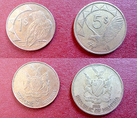 Отдается в дар Намибия монеты 1$ и 5$