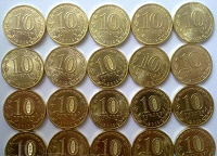Отдается в дар Монеты 10 руб ГВС 2012 года 4+4 шт