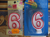Отдается в дар Свечки на торт с цифрами 6, 4 и ещё 6
