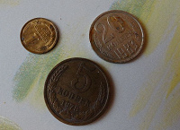 Отдается в дар Три монетки из СССР