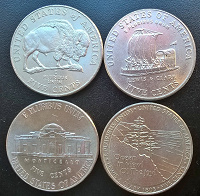 Отдается в дар Юбилейные монеты США 5 центов