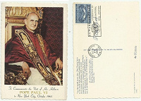 Отдается в дар Открытка Папа Римский Павел VI