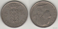 Отдается в дар Монета 5 франков 1949г. Бельгия