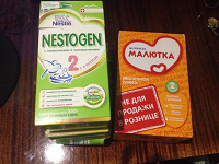 Отдается в дар Смесь молочная Малютка 2 и Nestogen 2 (с 6 месяцев)