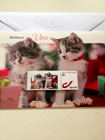 Отдается в дар Современная открытка, марка и конверт. Чистые, из Бельгии.