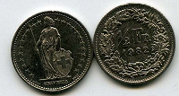 Отдается в дар Монета 1/2 франка 1982г Швейцария
