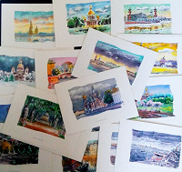 Отдается в дар Набор открыток с акварелями «Санкт-Петербург»