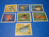 Отдается в дар марки Вьетнама, рыбы