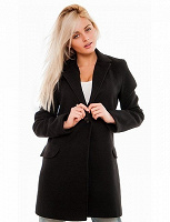 Отдается в дар Черное пальто в английском стиле Caractere (lana vergine)размер L